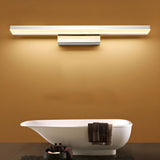 White Modern Linear LED Bathroom Vanity Light Fixture Image - 6