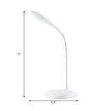 White Modern Minimalist Flexible Arm LED Desk Lamp #size