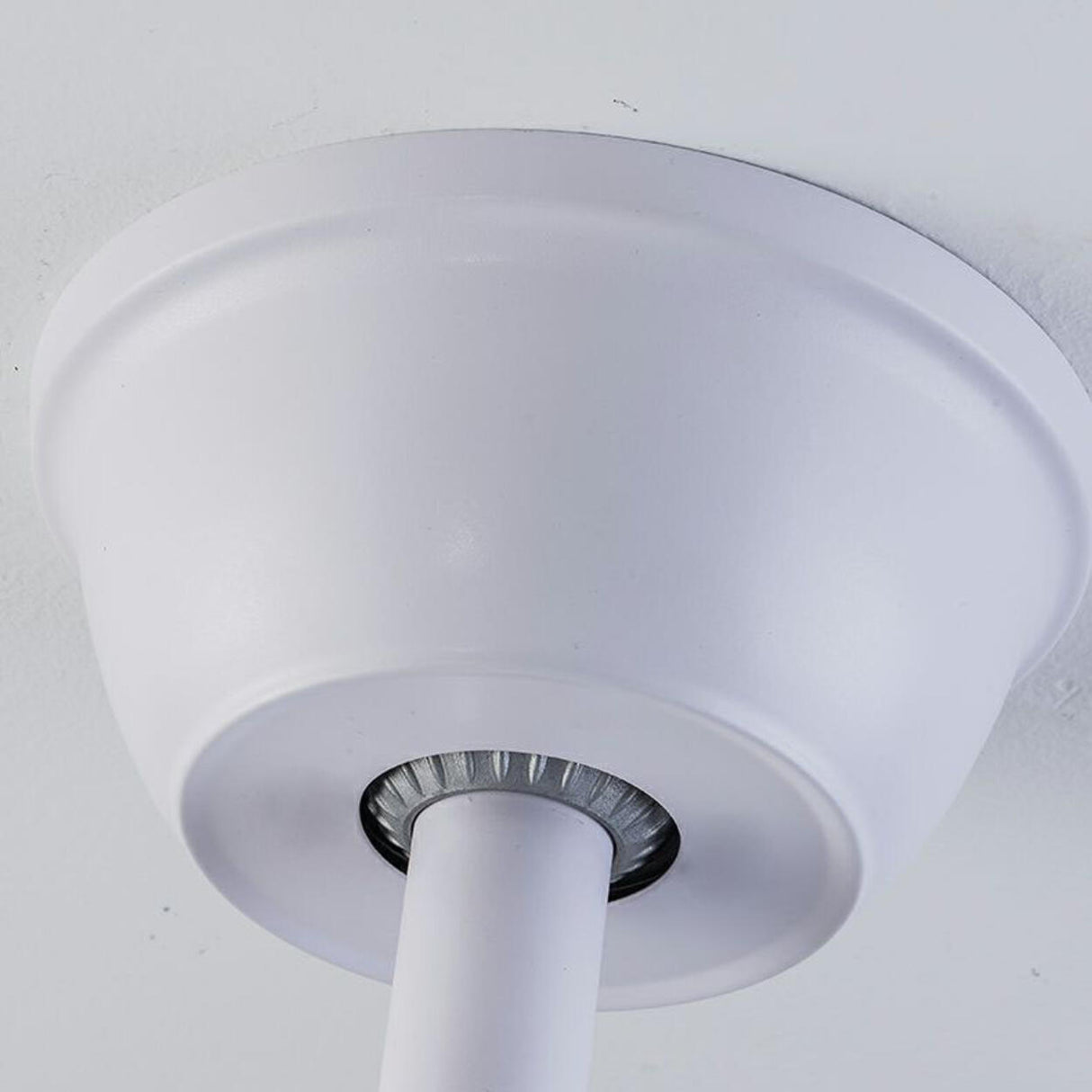  White Modern Minimalist Round 4-Blade Ceiling Fan Light Image - 10