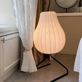 White Modern Pear-Shaped Metal LED Floor Lamp Image - 14