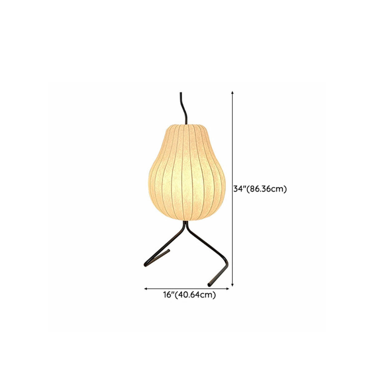 White Modern Pear-Shaped Metal LED Floor Lamp 