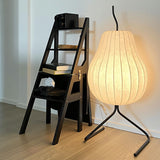 White Modern Pear-Shaped Metal LED Floor Lamp Image - 4