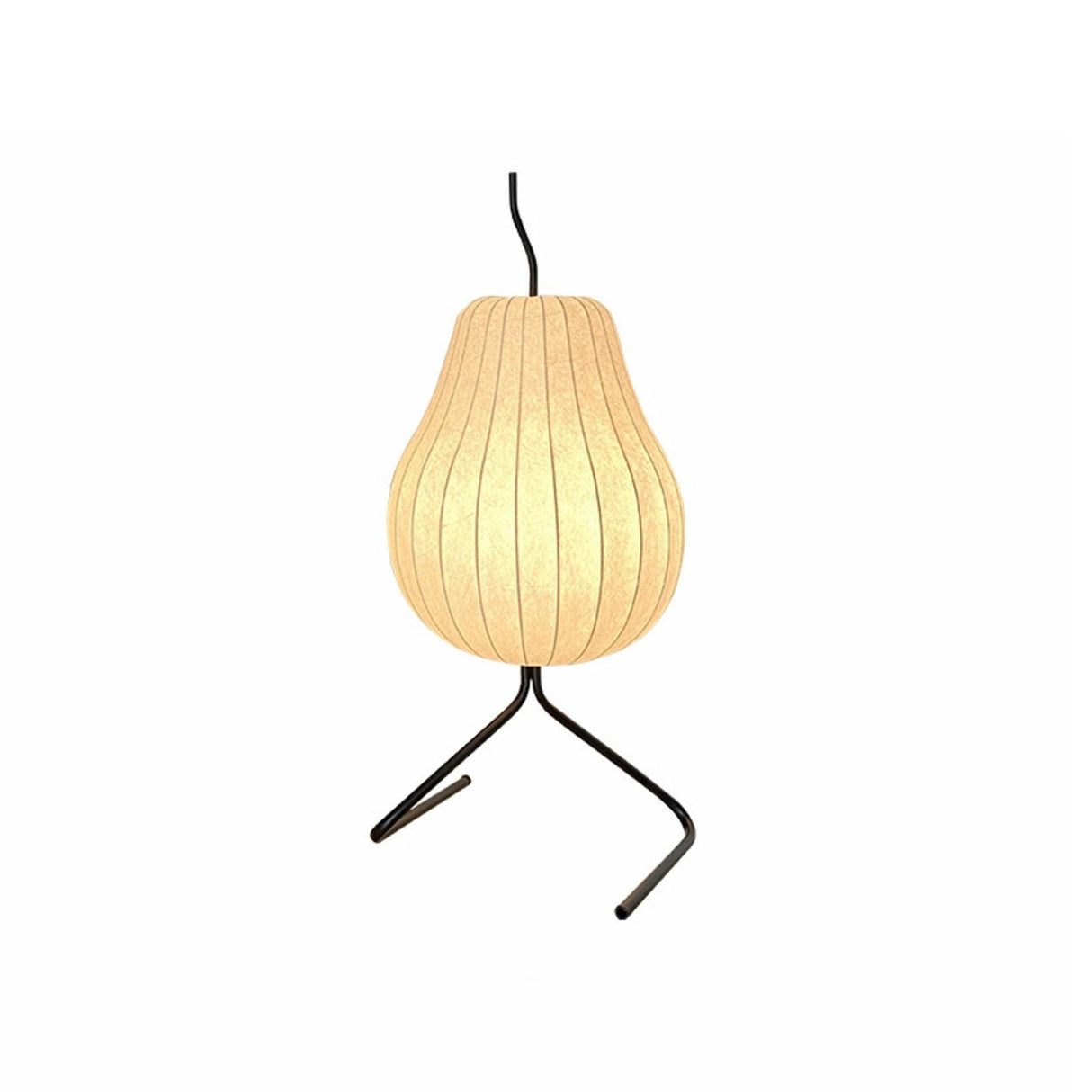 White Modern Pear-Shaped Metal LED Floor Lamp Image - 5