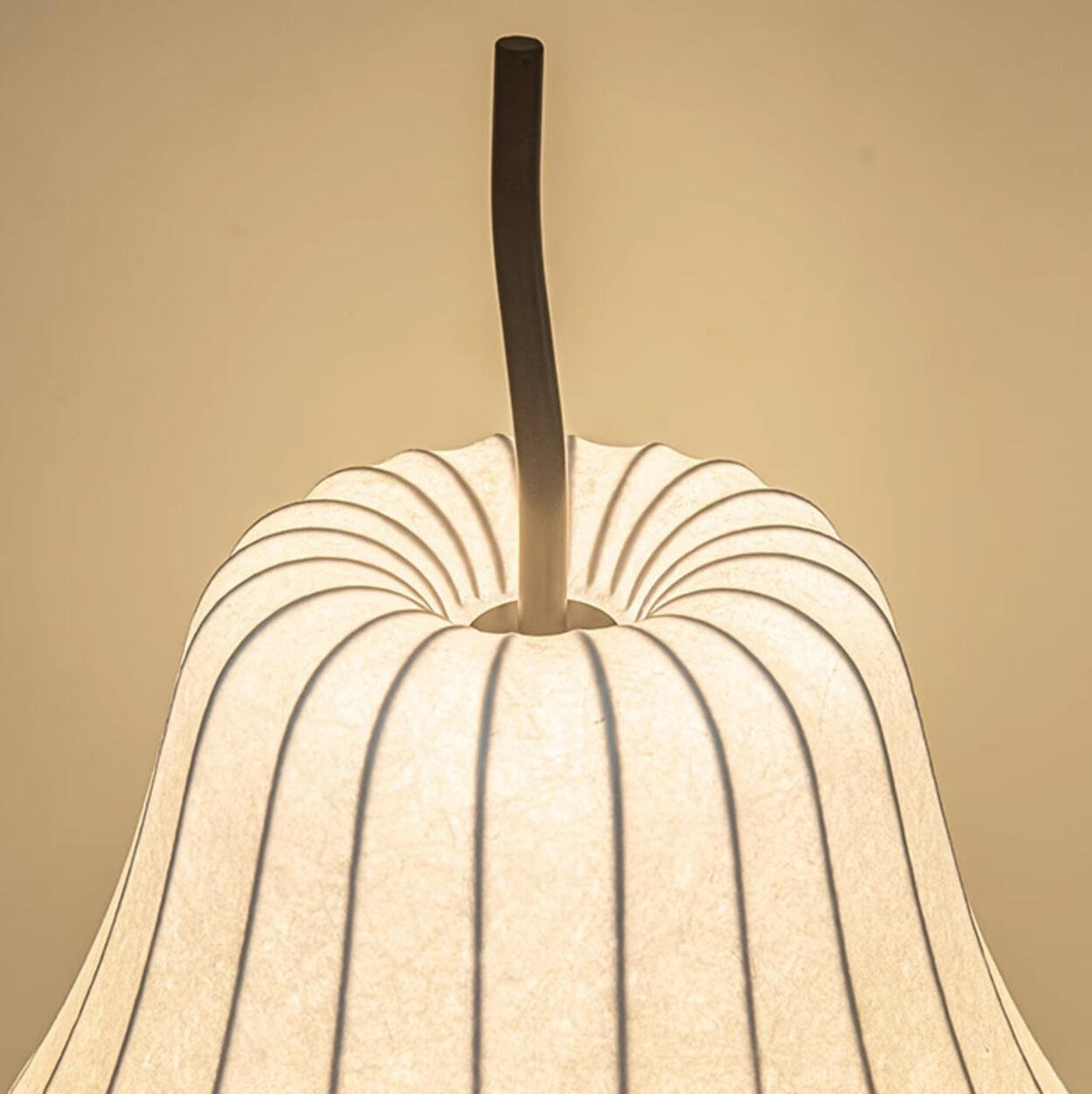 White Modern Pear-Shaped Metal LED Floor Lamp Image - 7