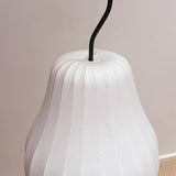 White Modern Pear-Shaped Metal LED Floor Lamp Image - 9