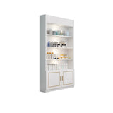 White Modern Rectangle Wood Open Display Large Cabinet Image - 11