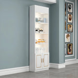 White Modern Rectangle Wood Open Display Large Cabinet Image - 2