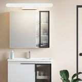 White Modern Rectangular Wall Bathroom Vanity Light Image - 1