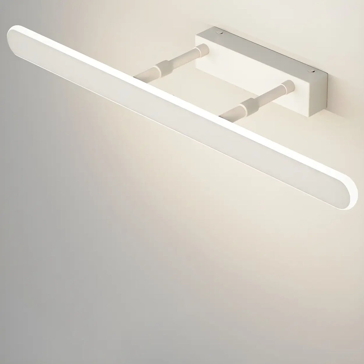 White Modern Rectangular Wall Bathroom Vanity Light Image - 14