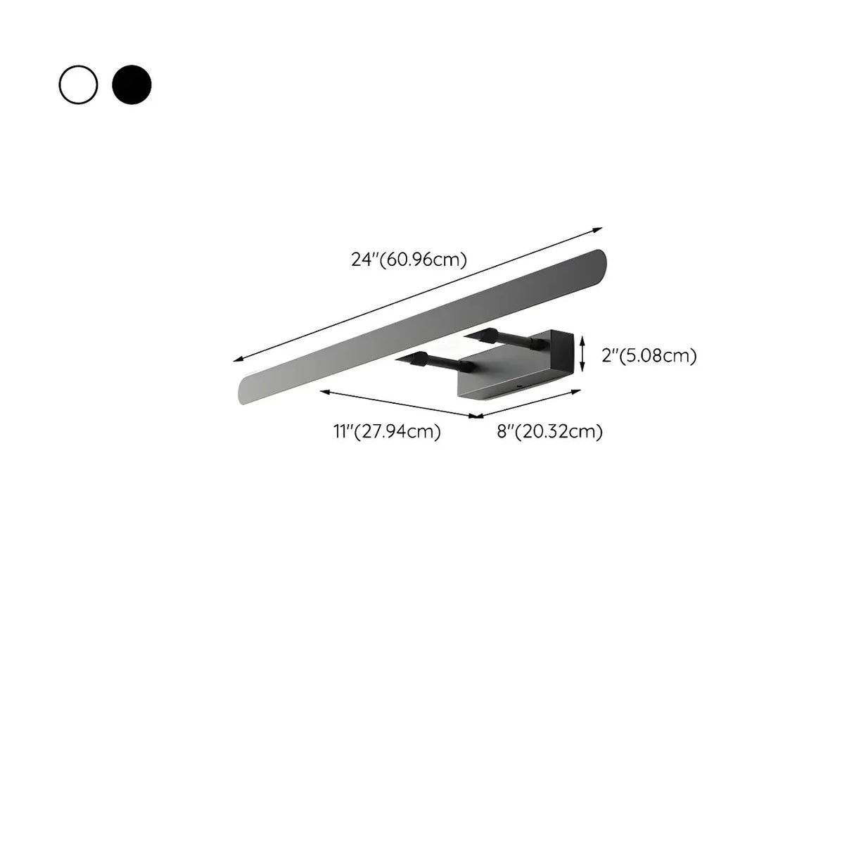 White Modern Rectangular Wall Bathroom Vanity Light Image - 17