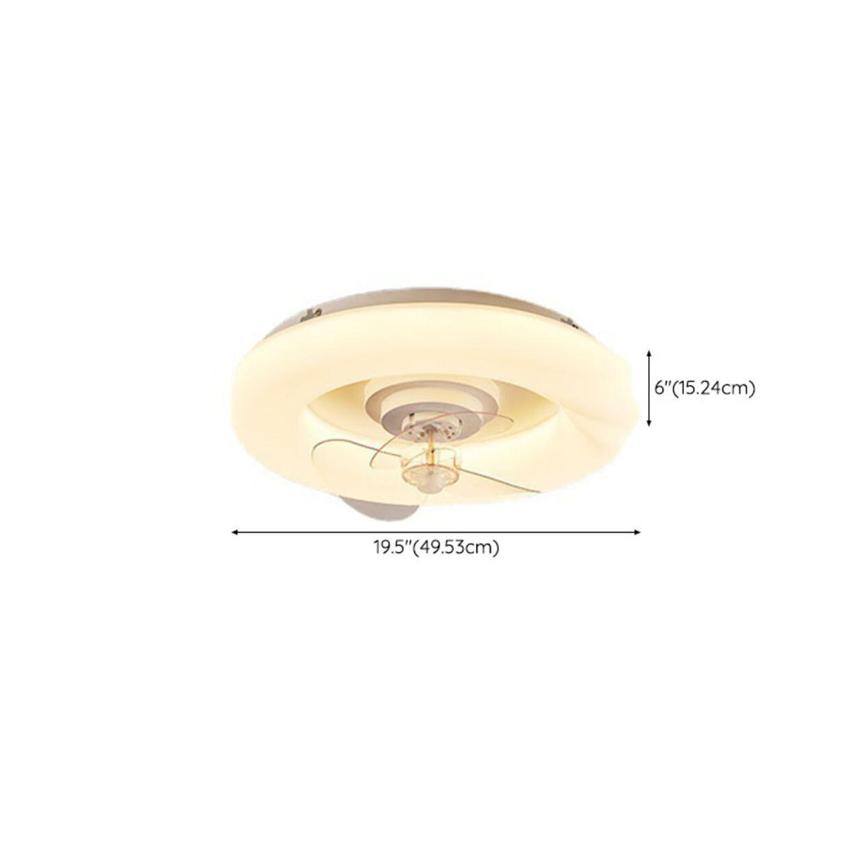 White Modern Round Remote Control Ceiling Fan Light 