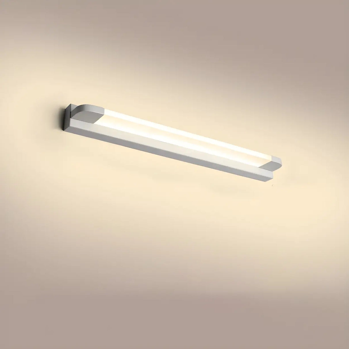 White Modern Straight Integrated LED Vanity Light Image - 11