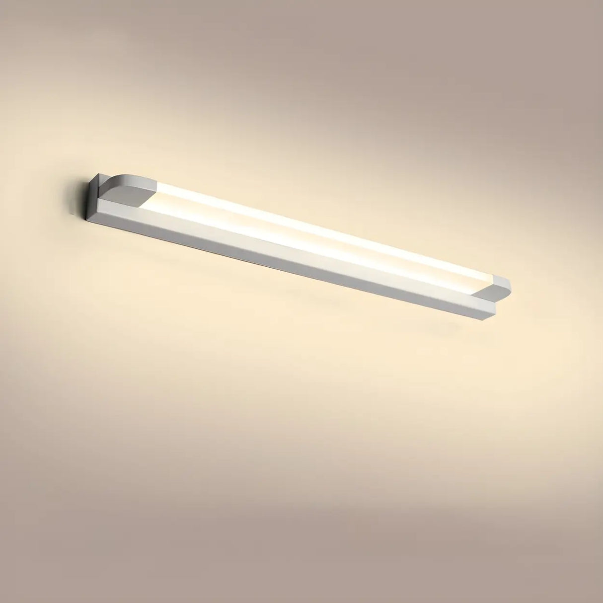 White Modern Straight Integrated LED Vanity Light Image - 18