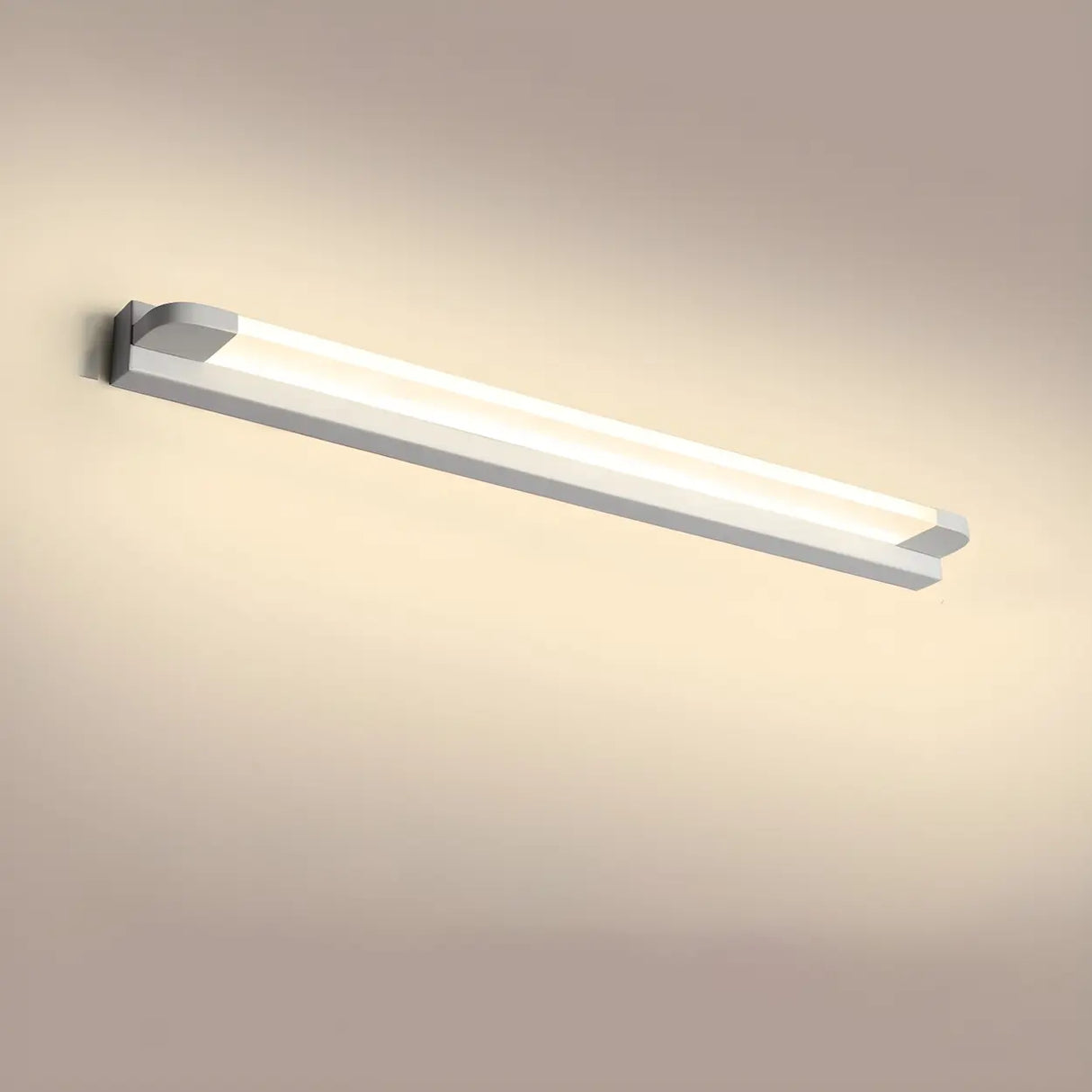 White Modern Straight Integrated LED Vanity Light Image - 22