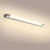 White Modern Straight Integrated LED Vanity Light Image - 22