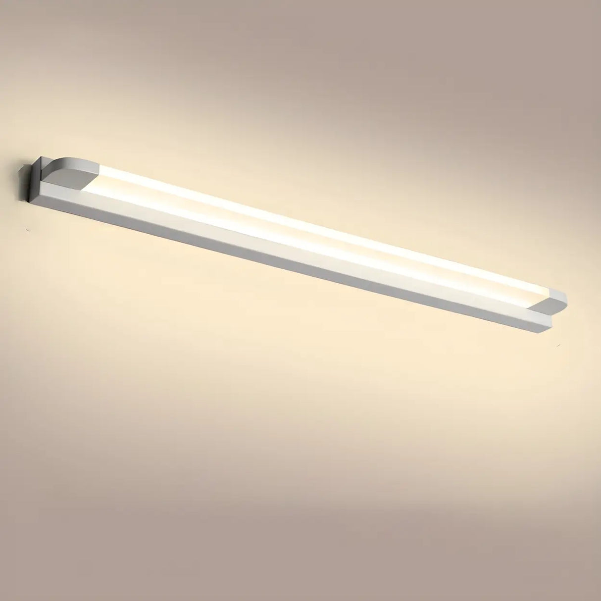 White Modern Straight Integrated LED Vanity Light Image - 26