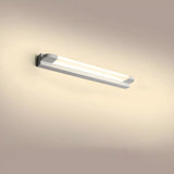 White Modern Straight Integrated LED Vanity Light Image - 3