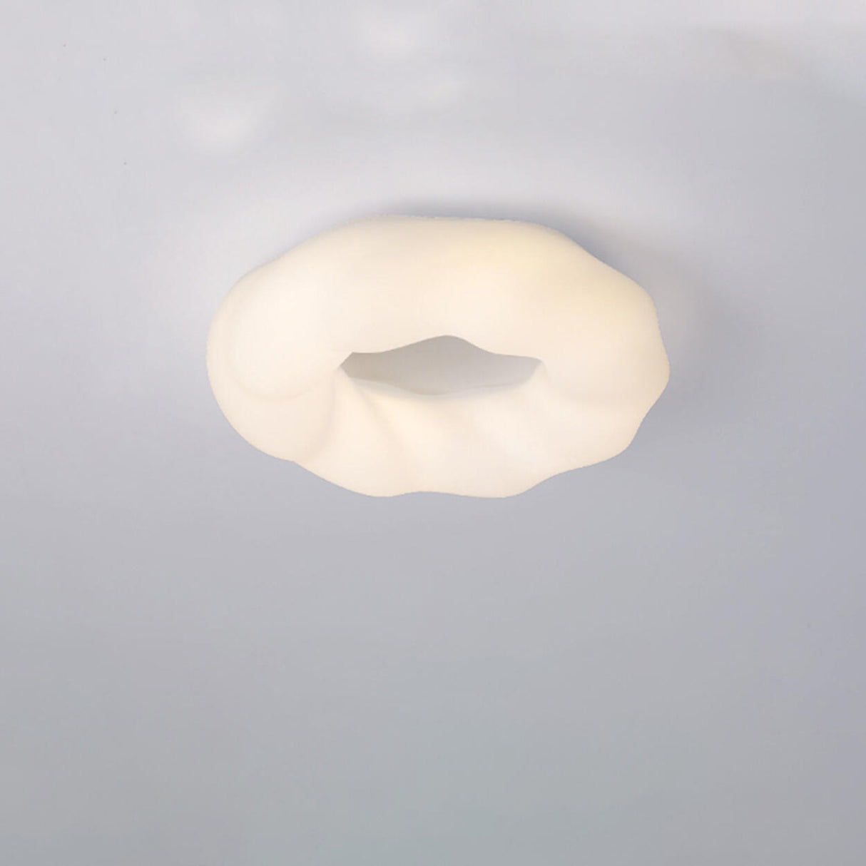 White Moon Star Resin LED Flush Mount Light Kids Room Image - 9