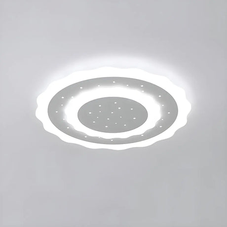 White Multi-Layer Circle LED Flush Mount Ceiling Light Image - 2