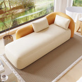 White-Orange Upholstered Foam Fill Right-Arm Chaise Image - 1