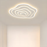 White Organic Tree Rings LED Flush Mount Ceiling Light Image - 14