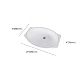 White Oval-Shaped Ceramic Undermount Bathroom Sink Image - 15