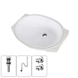 White Oval-Shaped Ceramic Undermount Bathroom Sink Image - 3