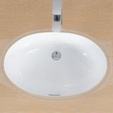 White Oval-Shaped Ceramic Undermount Bathroom Sink Image - 8