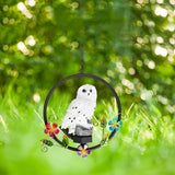 White Owl Solar Outdoor Hanging LED Pendant Light Image - 2