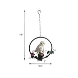 White Owl Solar Outdoor Hanging LED Pendant Light #size