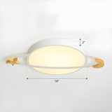 White Planet Moon Star Dimmable LED Flush Mount Light Image - 4