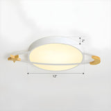 White Planet Moon Star Dimmable LED Flush Mount Light Image - 6