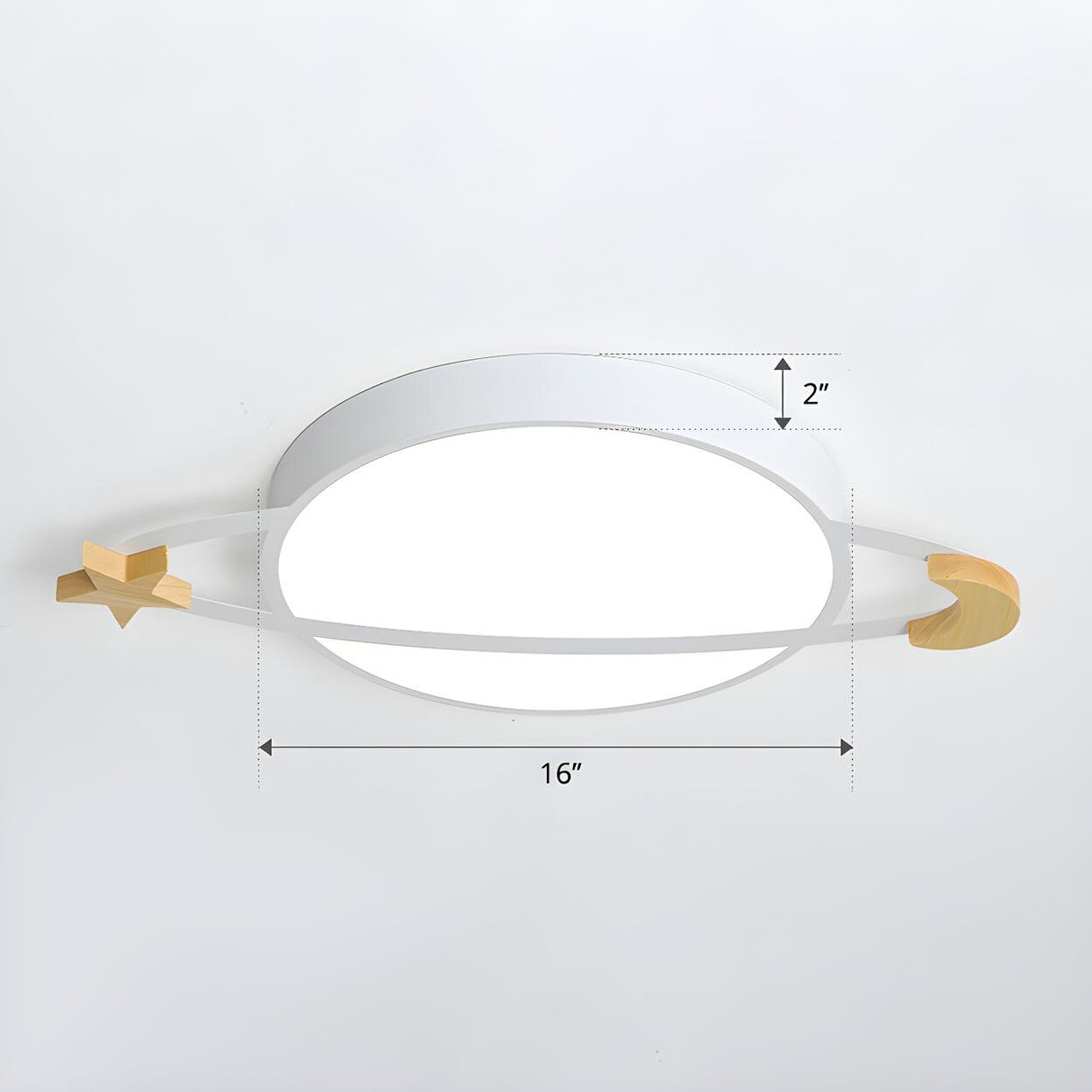 White Planet Moon Star Dimmable LED Flush Mount Light Image - 7