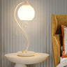 White Plug-in Vine Base Ball Shade Bedside Table Lamp Image - 3