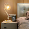 White Plug-in Vine Base Ball Shade Bedside Table Lamp Image - 4