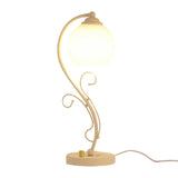 White Plug-in Vine Base Ball Shade Bedside Table Lamp Image - 5