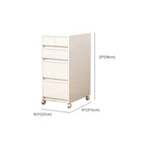 White Polymer Compact Rolling Small Filing Cabinet Image - 14