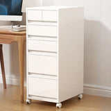 White Polymer Compact Rolling Small Filing Cabinet Image - 2