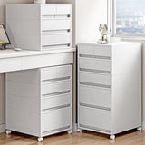 White Polymer Compact Rolling Small Filing Cabinet Image - 4