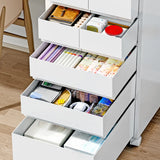 White Polymer Compact Rolling Small Filing Cabinet Image - 6