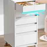 White Polymer Compact Rolling Small Filing Cabinet Image - 8