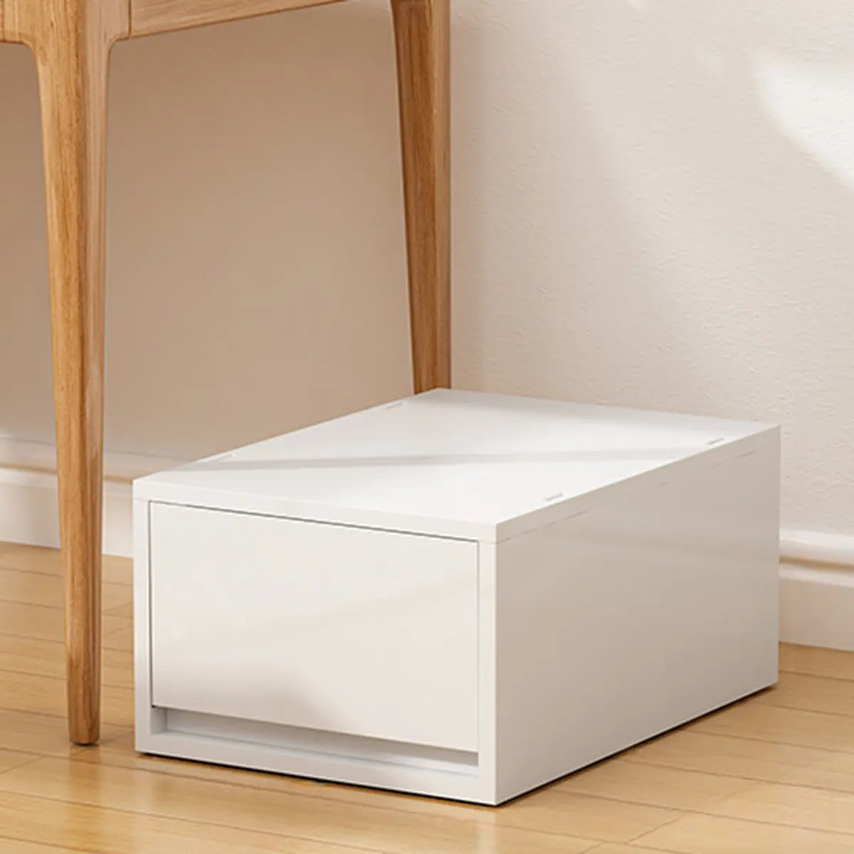 White Polymer Compact Rolling Small Filing Cabinet Image - 9