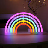 White Rainbow Neon LED Night Light  Kids Room Decor Image - 2