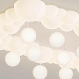 White Rectangle Hanging Balls LED Flush Mount Light Image - 11