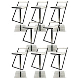 White Rectangle Leather Adjustable Swivel Bar Stool Image - 9