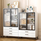 White Rectangle Steel Accent Storage Display Cabinet Image - 1