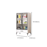 White Rectangle Steel Accent Storage Display Cabinet Image - 20