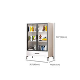 White Rectangle Steel Accent Storage Display Cabinet Image - 21