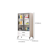 White Rectangle Steel Accent Storage Display Cabinet Image - 23