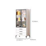 White Rectangle Steel Accent Storage Display Cabinet Image - 25